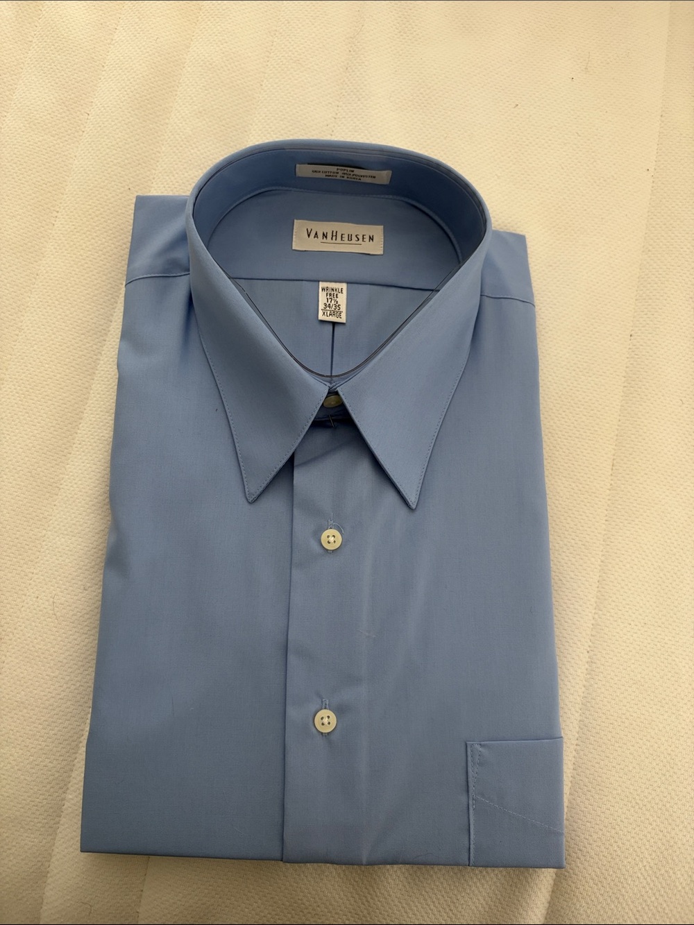 Van Heusen Blue Point-Collar Dress Shirt